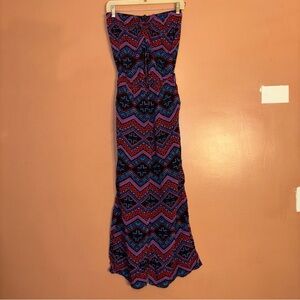 Express Womens Multi Color Tribal Print Wide Leg Jumpsuit Size XS